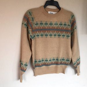 Vintage Acrylic sweater Medium retro pattern